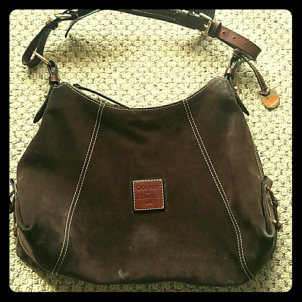Dooney & Bourke brown suede hand bag